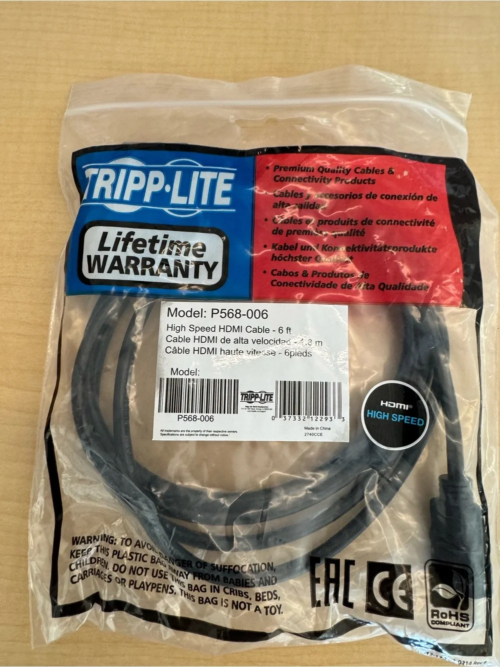 High-Speed HDMI Cable 6 ft - Black